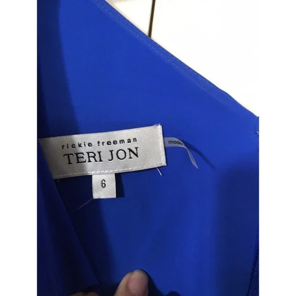 New Teri Jon by Rickie Freeman Cobalt Blue Formal Party Event Dress Sz6. $600